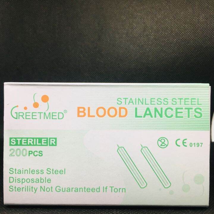 [Hộp 200 Cây] Kim Chích Lễ Mụn Greetmed Lancet tay Greetmed Lazada.vn