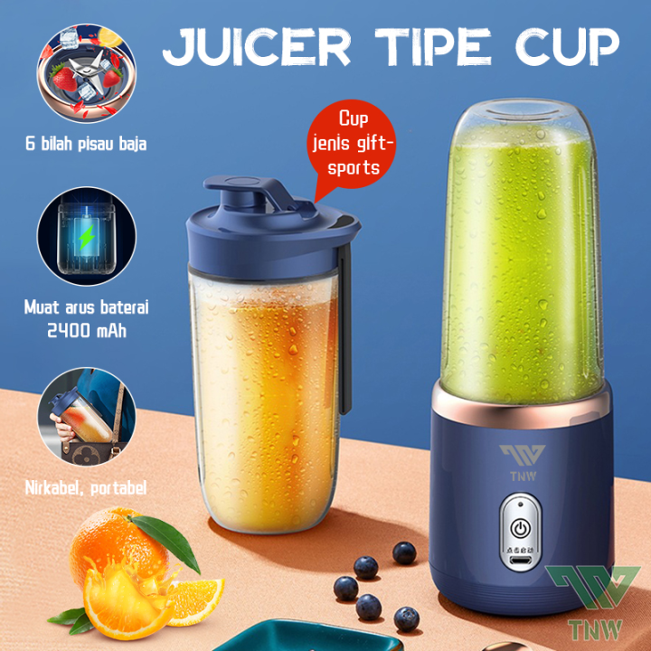 TNW Juice Blender 6 Pisau Mini Juicer Portable Pembuat Jus Elektrik
