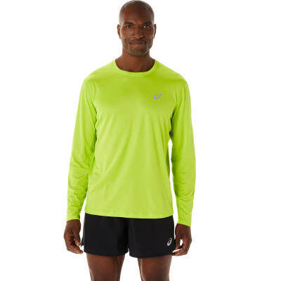 ASICS :  SILVER LS TOP MEN RUNNING เสื้อ ผู้ชาย เสื้อ เสื้อคอกลม ของแท้  LIME ZEST