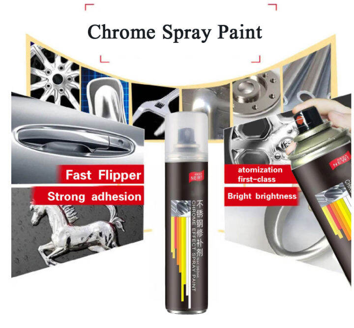 360ML Chrome Spray Metal Silver Paint Stainless Steel Aluminum Alloy