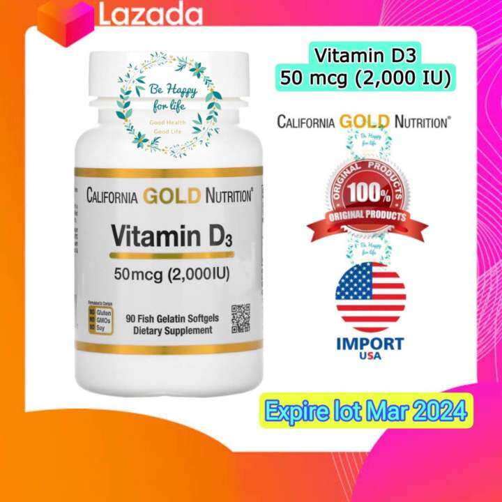 SALE [Expire Mar 2024] California Gold Nutrition, Vitamin D3, 50 mcg