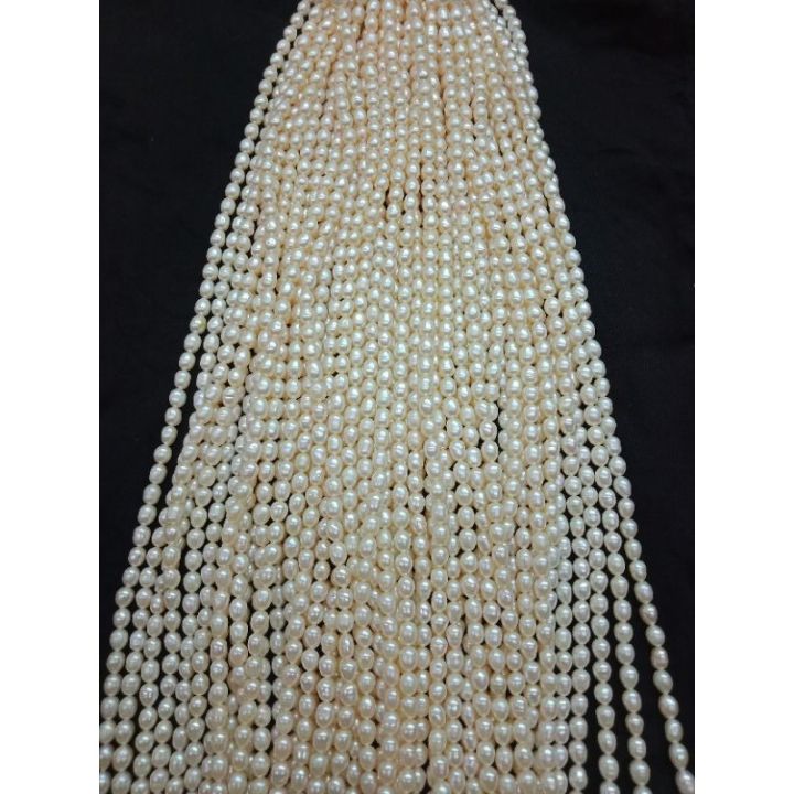 Rice Pearl Fresh Water Pearls Good Quality Pearls, size 4mm, .sold per ...