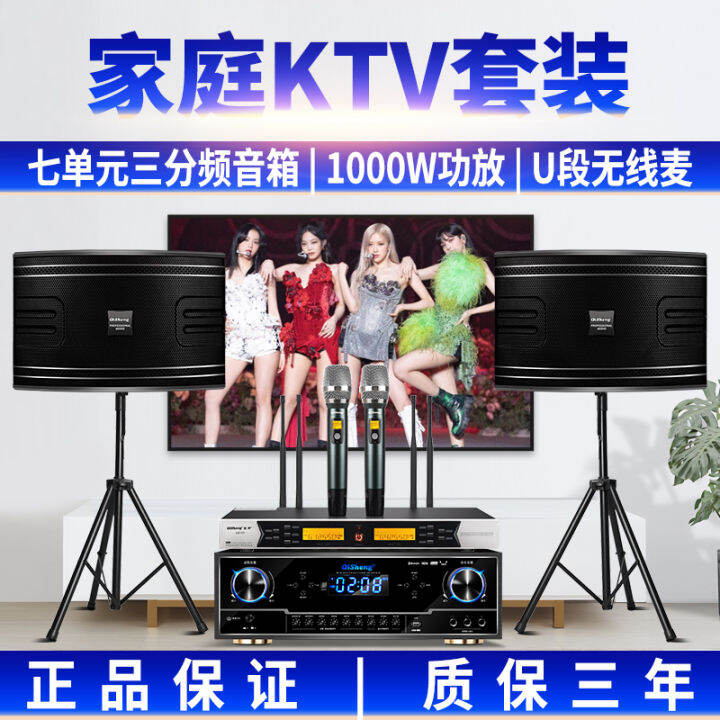 Qisheng V20 Family KTV Audio Full Set HighPower Home Singing Karaoke Amplifier Card Bag