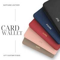 VITTcustomSTUDIO Business Card Wallet Personalized Saffiano Genuine Leather - กระเป๋าใส่บัตร นามบัตร หนังวัวแท้ พิมพ์ลาย saffiano สแตมป์ชื่อ