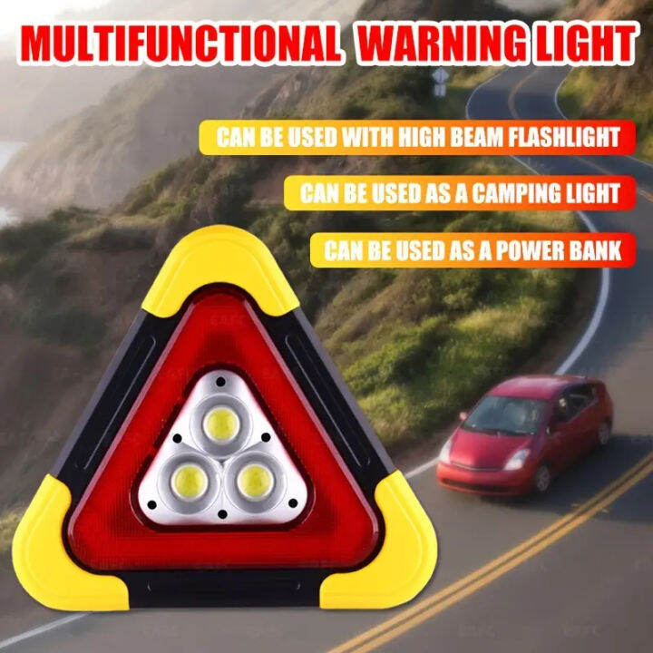 MultiFunctional Triangle Warning Light Car LED Emergency Light Solar