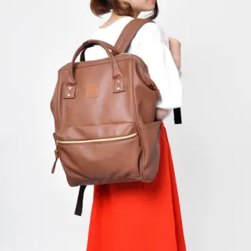 Anello faux shop leather backpack