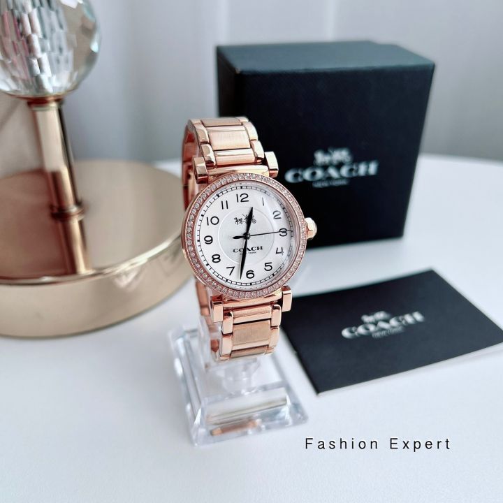 ของแท้100-นาฬิกาข้อมือสีrosegold-14502398-14502396-coach-madison-ladies-rose-gold-tone-watch