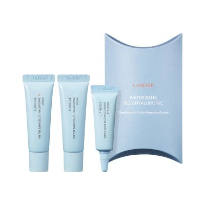 0Laneige Water Bank Blue Hyaluronic 3, 5Step Essential Kit Serum, Cream 10ml, Eye Cream