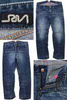 Jeans?กางเกง​ยีนส์​ขา​กระบอก​ฟอกสีตะเข็บ​บิด​เอว34ยาว37ปลา​ยขา​7