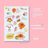 สติกเกอร์ใส กันน้ำ Everyday Celebrations ขนาด A7 พิมพ์ด้วยหมึก UV by Happy Sunrays