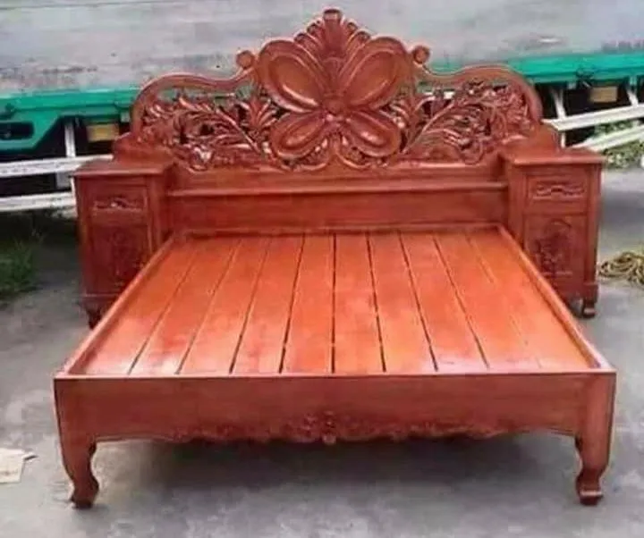 bed with 2side table(36x75)made in gmelina wood Lazada PH