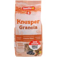 ฟามีเลีย ธัญพืชอบกรอบผสมลูกเกดและเฮเซลนัท Familia Granola Honey Hazelnut 375g.