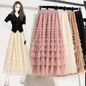 😍FREESHIP😍Chân Váy Xếp Ly Nhung 3 Tầng - Chân Váy Dáng Dài Tiểu Thư |  Shopee Việt Nam