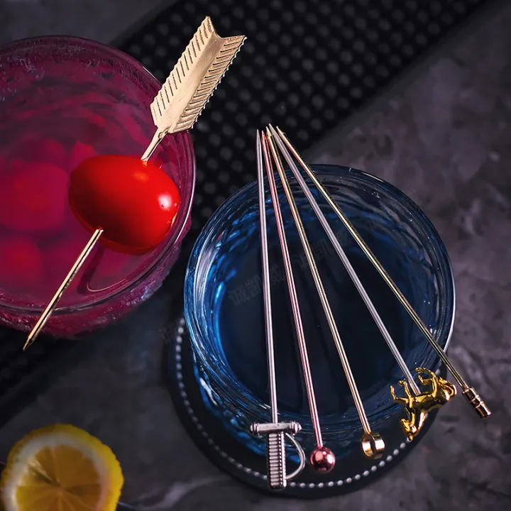 Stainless Steel Wine Needle Creative Cocktail Needle Stick Bar Olive