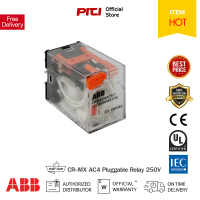 ABB Pluggable Relay ABB ปลั๊กอินรีเลย์แบบใช้งานทั่วไป มี LED แบบมีก้านโยกทดสอบ รุ่น CR-MX AC4LT 250V 5A With LED