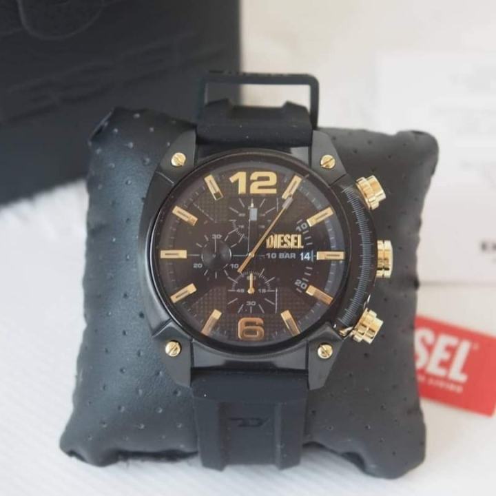 นาฬิกาข้อมือผู้ชาย-diesel-overflow-chronograph-black-silicone-watch-dz4615-ขนาด-49-มม