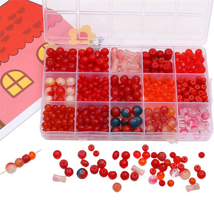 20ชิ้นลูกปัดแก้วคริสตัลสีแดงลูกปัดอวกาศหลวมสำหรับสร้อยข้อมือสร้อยคอเครื่องประดับ Diy ทำหัตถกรรม 