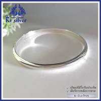 Kr silver ข้อมือเงินแท้ กำไลเกลี้ยง หน้ากว้าง 5 มิล / ขนาดวง 6 cm. | SB2