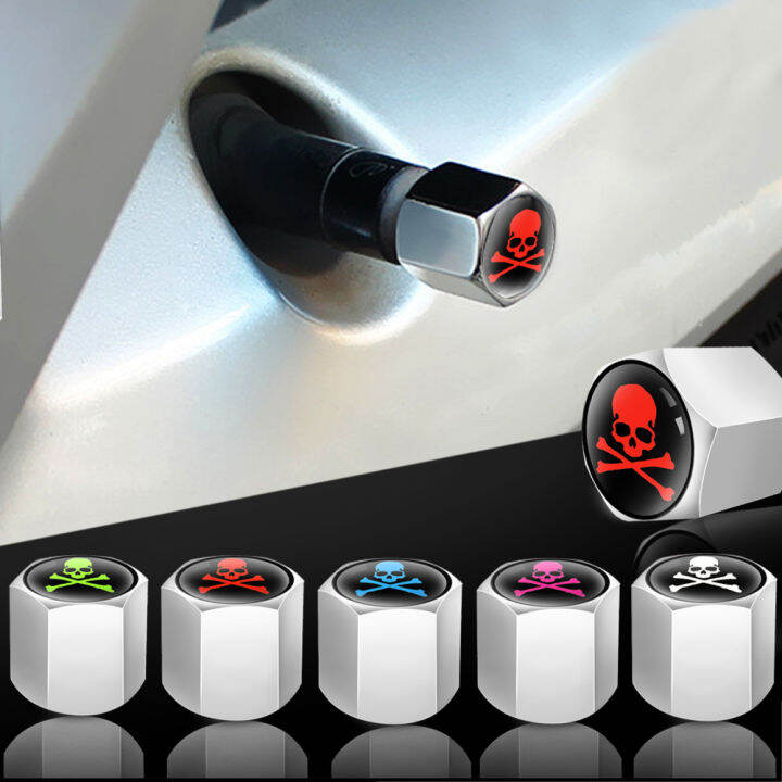 4Pcs Tire Valve Stem Caps, Anodized Aluminum Tire Valve Cap Set, Corrosion Resistant, Universal