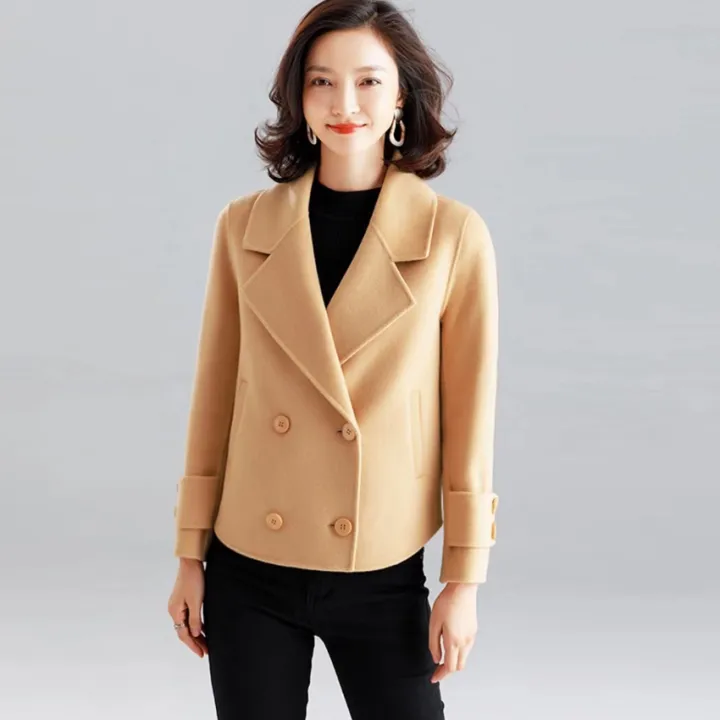 Canoe Decode Horse Winter Long-sleeve Suit Collar Coat Women's Short Top solid color Jacket  Lady slim Blazer | Lazada PH
