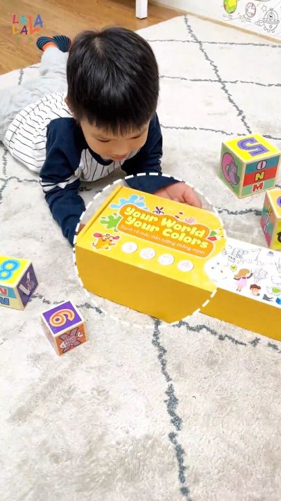 Cuộn Tranh Tô Màu Dán Tường Tặng Kèm 24 Màu Sáp Hữu Cơ, Màu Vân Tay Và Kéo  An Toàn Cho Bé - Lalala Baby | Lazada.Vn