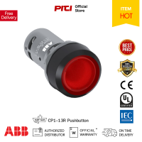 ABB CP1-13R สวิตซ์ปุ่มกดแบบมีแลมป์ หัวเรียบ, กดแล้วเด้งกลับไฟเลี้ยง 220VAC/DC llluminated Pushbuttons Switch (With LED)