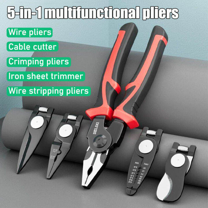 5 In 1 MultiPurpose Versatile Tool Kit With Linesman Plier Wire