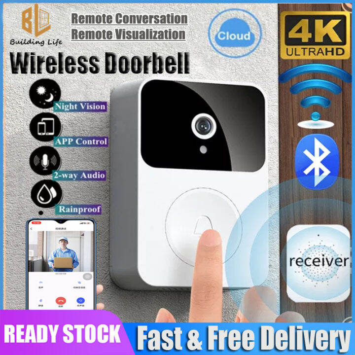 Smart Visual Wireless Doorbell with Camera Remote Home Monitoring Video HD Night Vision