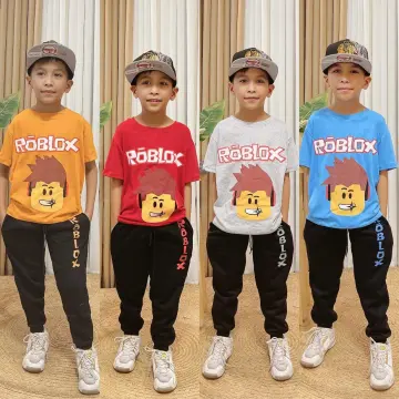 3kings.ph Roblox White Tshirt Black Short Terno Kids Boy 1-5y/o