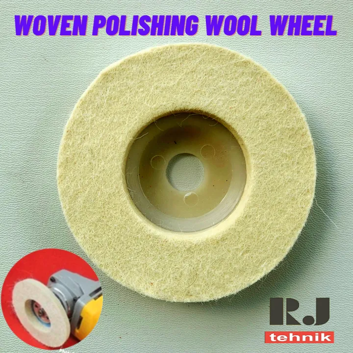 Batu Gerinda Sponge Poles Stainless Woven Polishing Wool Wheel 4 inch