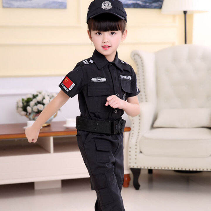 Direct Sales Children's Police Officer Performance Uniform Special