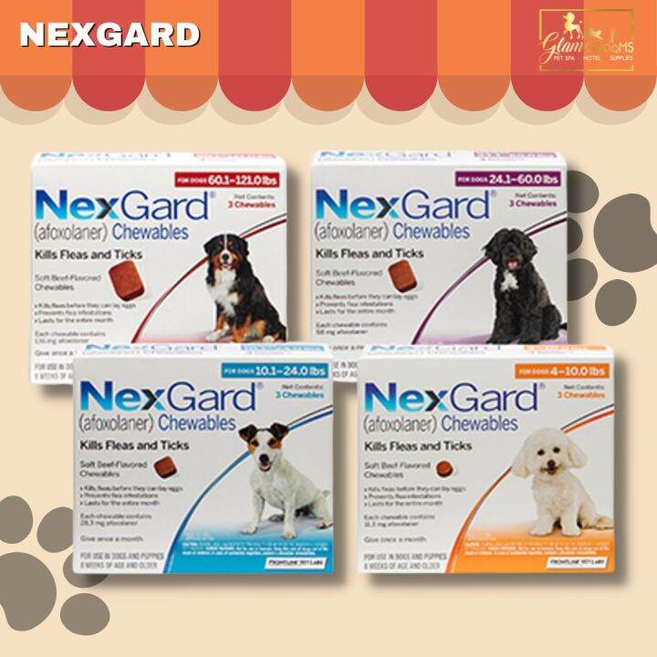 Nexgard Anti Tick and Flea Chewable Tablet for Dogs with sticker