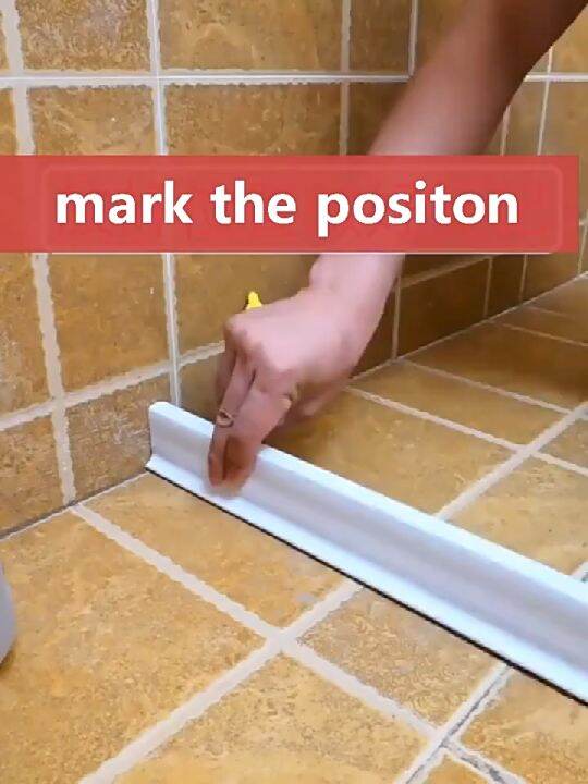 [free glue]50mm High Bendable Shower Door Dam Water Stopper Collapsible Shower Threshold Water