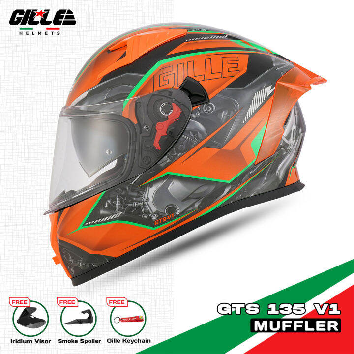 Gille 135 GTS SERIES V1 Muffler Full Face Dual Visor Motorcycle Helmet