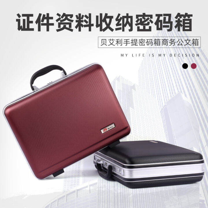 ABS Hand Password Suitcase Aluminum Frame Business Briefcase Documents