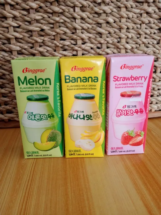 Korean Flavoured Milk Banana Milk, Melon Milk, Strawberry Milk