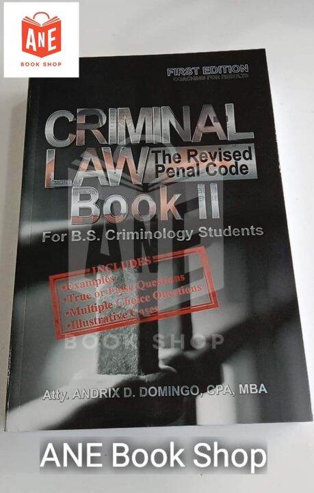 Authentic Criminal Law The Revised Penal Code Book Ii First Ed By Atty