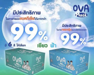 หน้ากากอนายมัย Ova Mask สีฟ้า