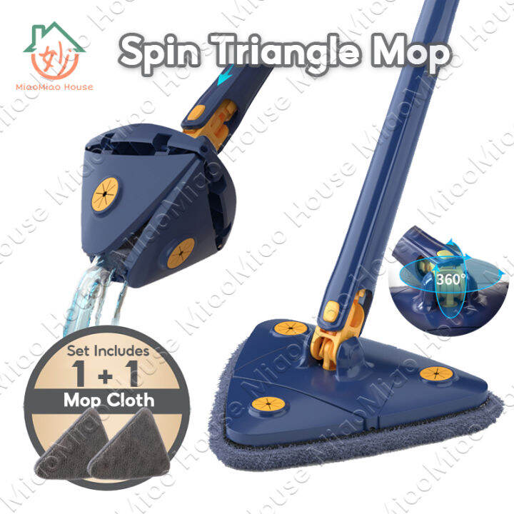 Spin Mop Floor mop Self Wash Triangle Mop Rotatable Cleaning Mop Flat