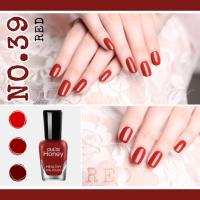 สีทาเล็บกึ่งเจล #039 สีแดง red  #สวยหรู #วิ้งวิ้ง ✅ แบบไม่ต้องอบ   ? แห้งไว ไม่ต้องใช้เครื่องอบ ? ลอกออกง่ายไม่ต้องใช้น้ำยาล้าง ? หน้าเล็บไม่เสีย