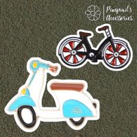 ʕ •ᴥ•ʔ ✿ พร้อมส่ง : เข็มกลัดเซ็ทจักรยานและมอเตอร์ไซค์ | Bicycle &amp; Motorcycle Enamel Brooch Pin Set.