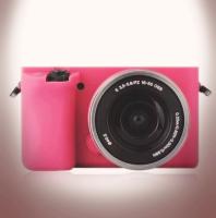 Soft Silicone Camera Case Bag Cover Skin For Sony ILCE-6000 A6000 PINK(0885)