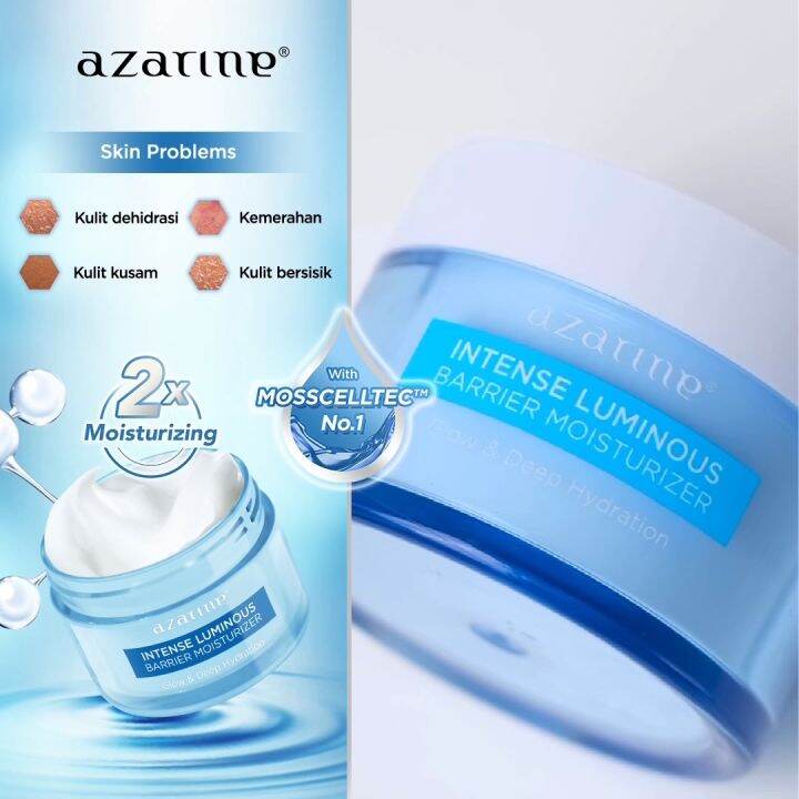 Azarine Barrier Moisturizer Series Pelembab Wajah Cream Gel Facial Moisturizer Instant Moist
