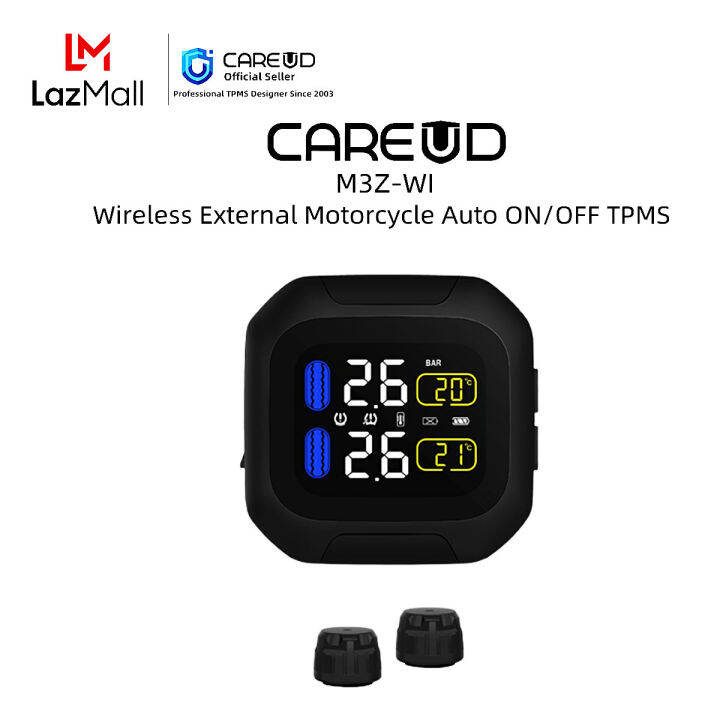 CAREUD M3ZWI Motorcycle Wireless TPMS Tire Pressure Monitoring System