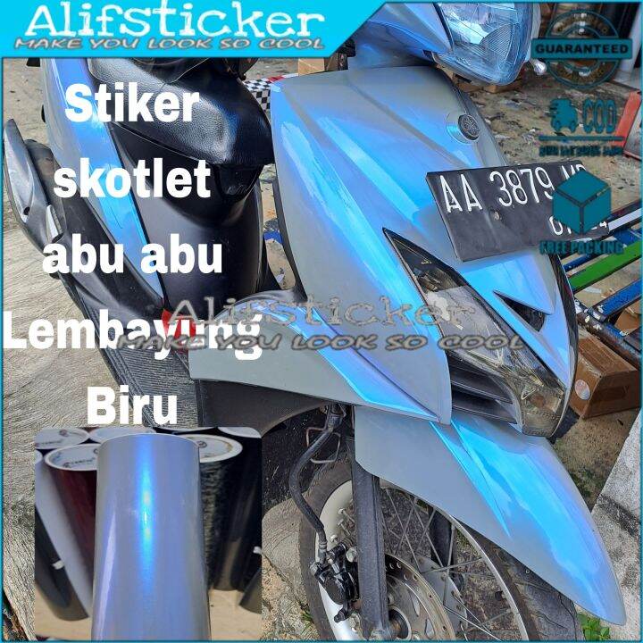 Skotlet Abu Lembayung Biru Stiker Motor Magic Candy Bahan Premium
