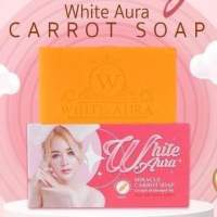 สบู่ไวท์ออร่า *แพคเกตใหม่ White Aura Miracle Carrot Soap 160 g.