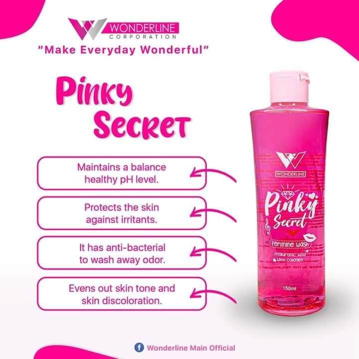 Authentic WONDERLINE PINKY SECRET FEMININE WASH 150ml,Anti UTI, good