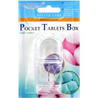 Dr.Phillips ที่ตัดเม็ดยา กล่องตัดเม็ดยา Pocket Tablets Box with Cutter (สีใส/ชมพู/เขียว/น้ำเงิน) สำหรับตัดยาได้ทุกขนาด