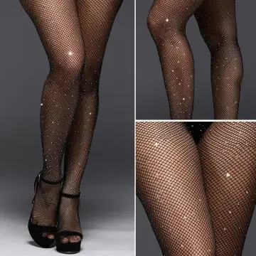1 Pair White Hollow Out Fishnet Tights, Heart Jacquard High Waist Footed  Pantyhose, Women's Stocking & Hosiery