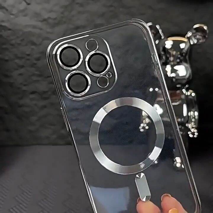 Magsafe TPU Case มีฟิล์มป้องกันเลนส์กล้อง รองรับชาร์จแม่เหล็กและชาร์จ